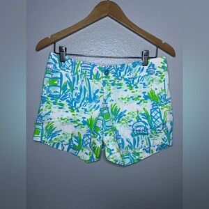 Lilly Pulitzer Callahan Shorts | Size 2 | Blue Green Pink Print